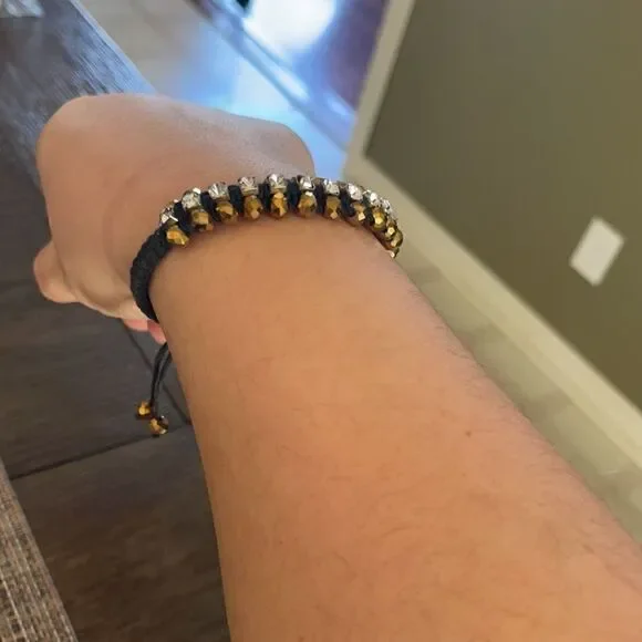 Fun Black and Gold Diamond Beach Bracelet - Picture 5 of 9